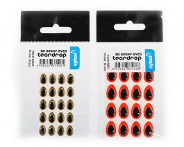 3D Epoxy Teardrop Eyes, Fluo Red, 12 mm